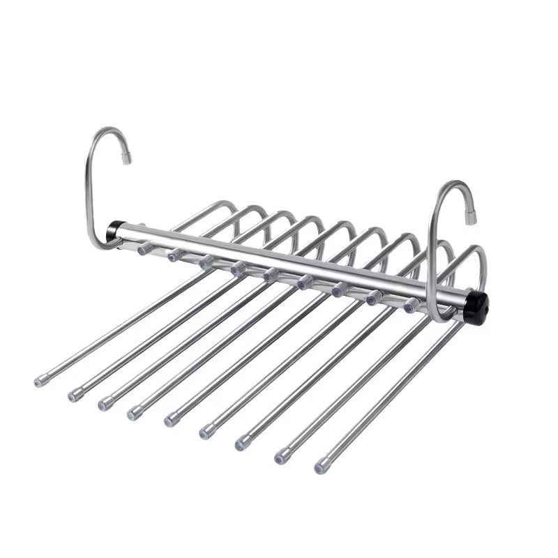 Multi-Layer Stainless Steel Folding Pants Hanger Organiser