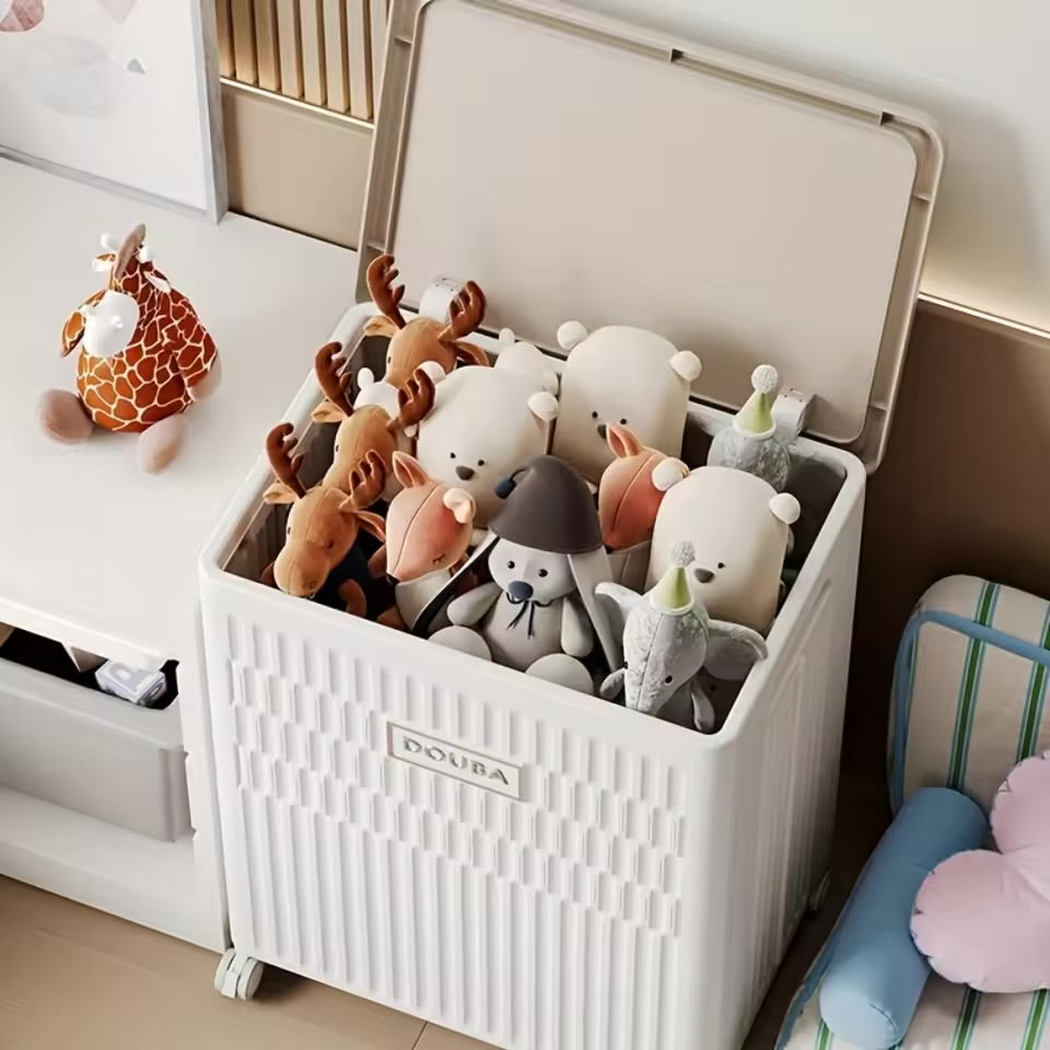 DOUBA Large Capacity Storage Box. Enclosed, Rolling, Foldable Organiser.