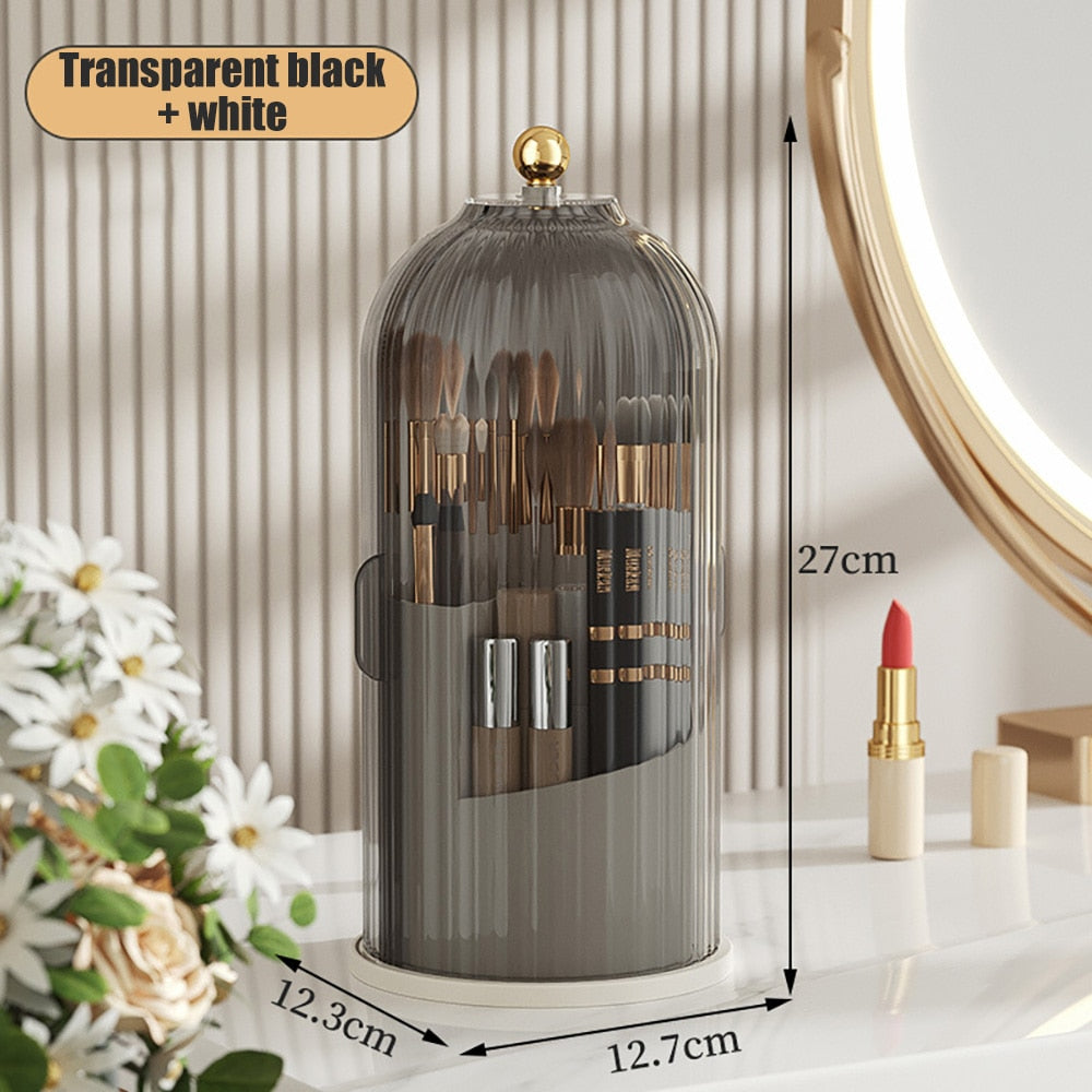 360 Rotating Makeup Brush Holder Desktop Cosmetic Lipstick Storage Box For  Home